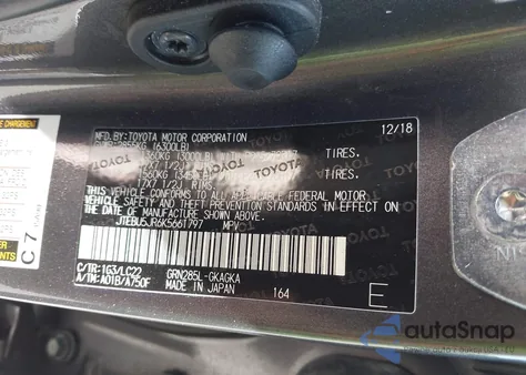 2019 Toyota 4Runner Limited/Limited Nightshade/Sr5/Sr5 Premium/Trd Off Road/Trd Off Road Premium/Trd Pro from USA, damaged, VIN JTEBU5JR6K5661797